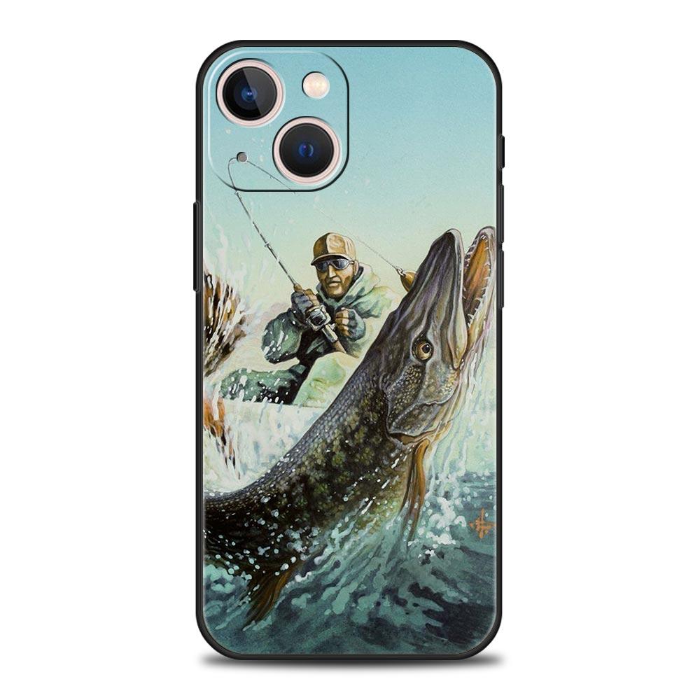 Hunting Fishing Man Phone Case Cover for iPhone 17 16 15 14 13 12 11 Pro Max 17 Air Plus Shockproof Soft TPU Shell Fundas Capas