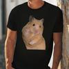 Graphic Meme Mouse Short Sleeve Comfy Stretchy Crew Neck Patterned Polyester Tee for Casual Daily Style - Machine Washable