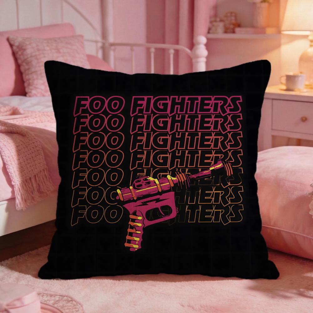 band fFoo Fighters Cushion Cover Premium Comfort Reversible Pillow Cove Two in One Design for Any Room  Car Interior
