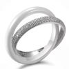 Silver Ring 'Sissi' White Ceramic (rhodium) - 2 Rings 3 Mm