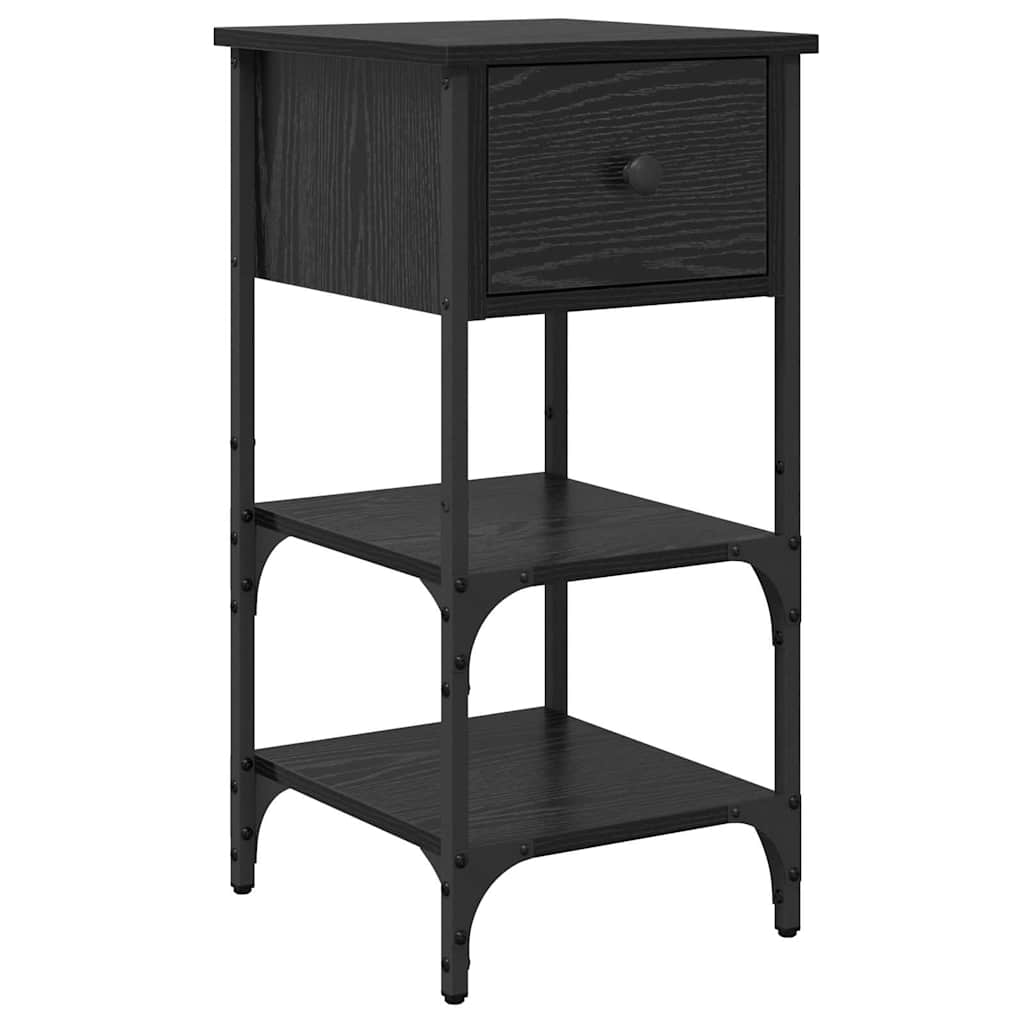 Nightstand Black Oak Effect 33.5 x 36 x 70 cm Engineered Wood