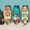 Hawaiian Style Surfboard Hanging Sign Retro Ocean Surfboard Decor Tropical Cafe Bar
