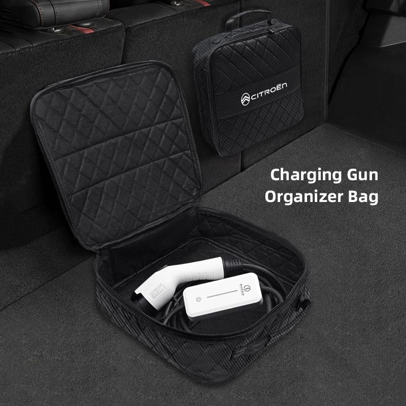Electric Car Charger Storage Bag Charging Cable Handled Bag For Citroen C3 C5 AIRCROSS C5X C4 e-C4 X e-C3 Berlingo C-Elysee C1