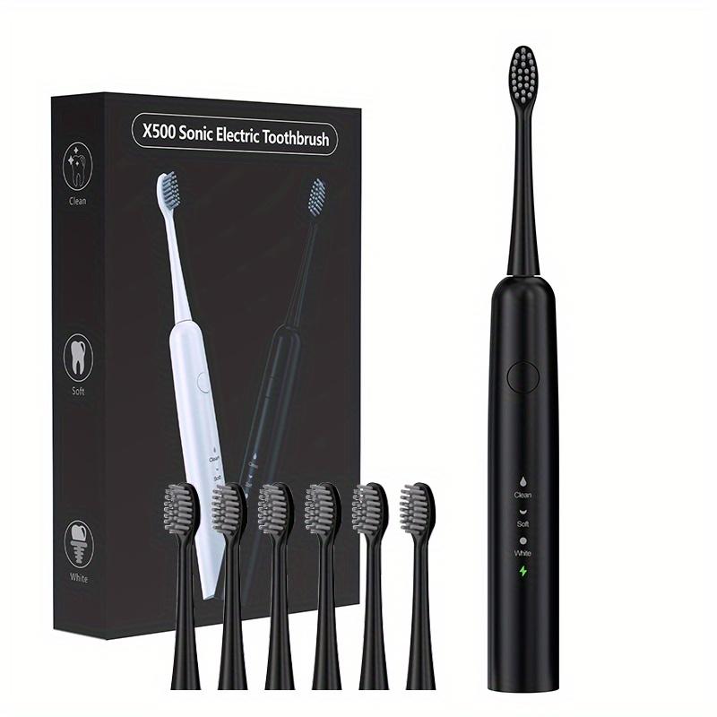 Adult Sonic Electric Toothbrush Travel Set Premium USB Rechargeable Soinc Toothbrush IPX7 Waterproof with 6 Toothbrush Heads