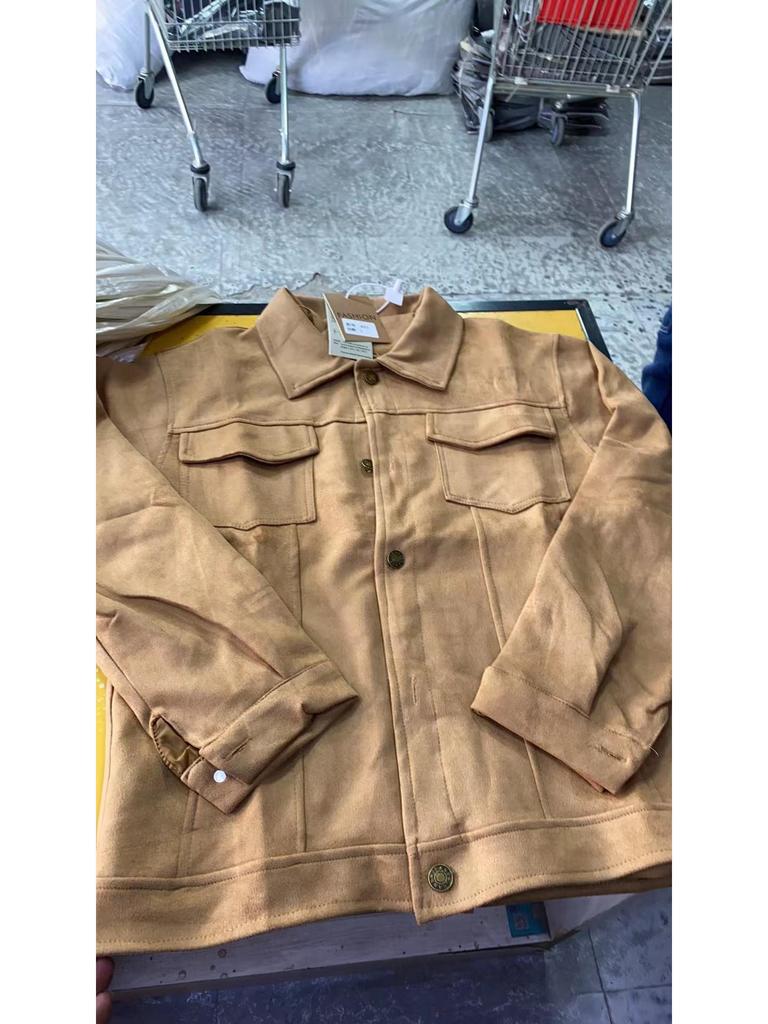 Men's British Style Suede Velvet Jacket, Autumn/Winter, Light Luxury Casual Business, High-End Feel, Windproof Lapel Coach Top