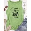 Elegant Vest for Women Butterfly Moon Phase CHANGE IS PART Printed casual loose-fitting summer vest Fashionable, mysterious, artistic, suitable for