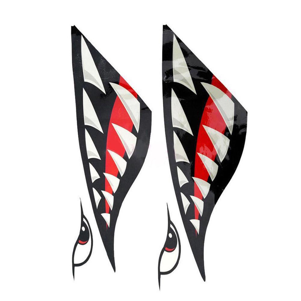 1 Pair Shark Teeth Mouth Vinyl Decal Stickers for Kayak Canoe Dinghy Boat