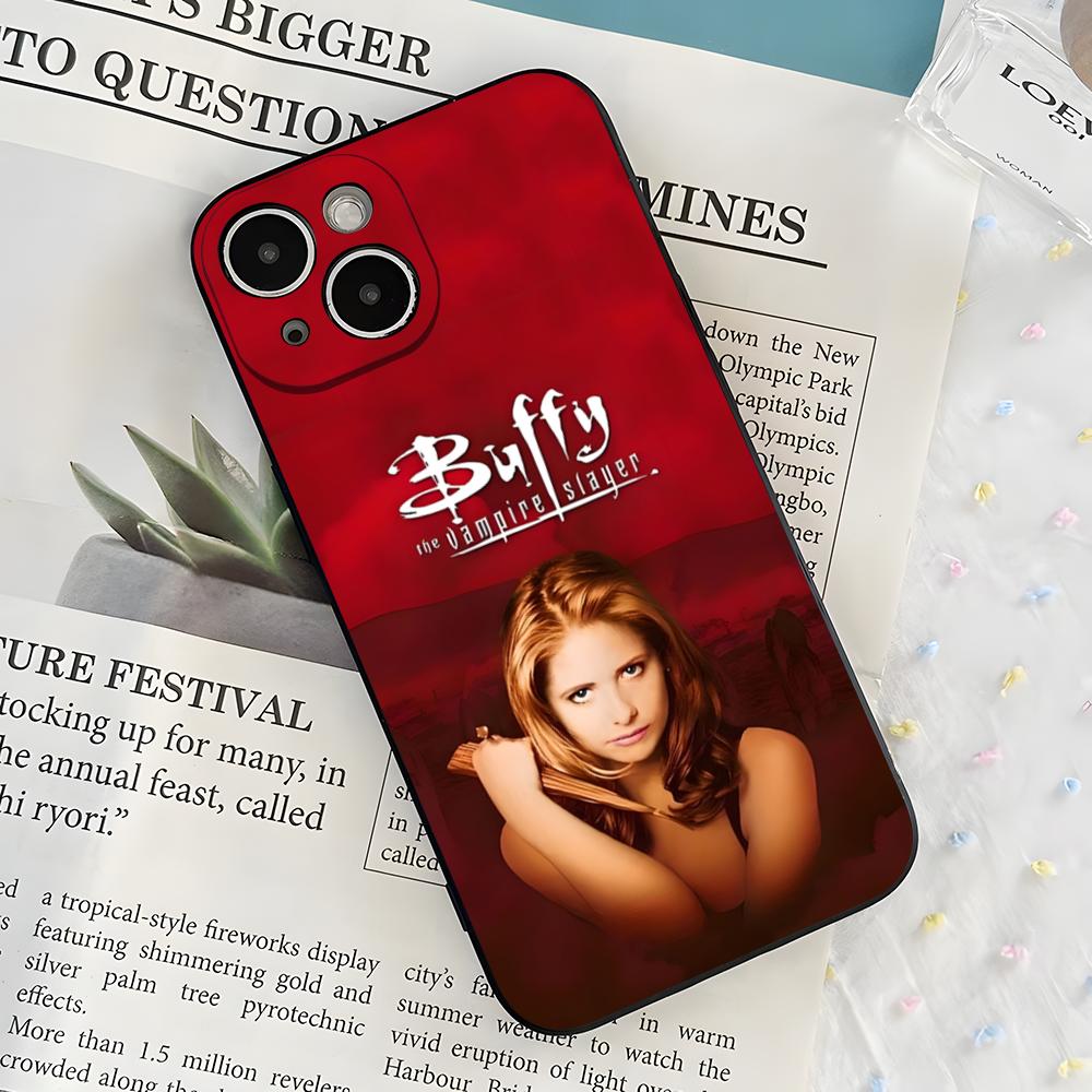 Чехол для телефона B-Buffy The Vampire Slayer для iPhone 17 Air 16 E Pro Max 15 14 13 Mini 12 Pro 11 Max Plus Черный Мягкий