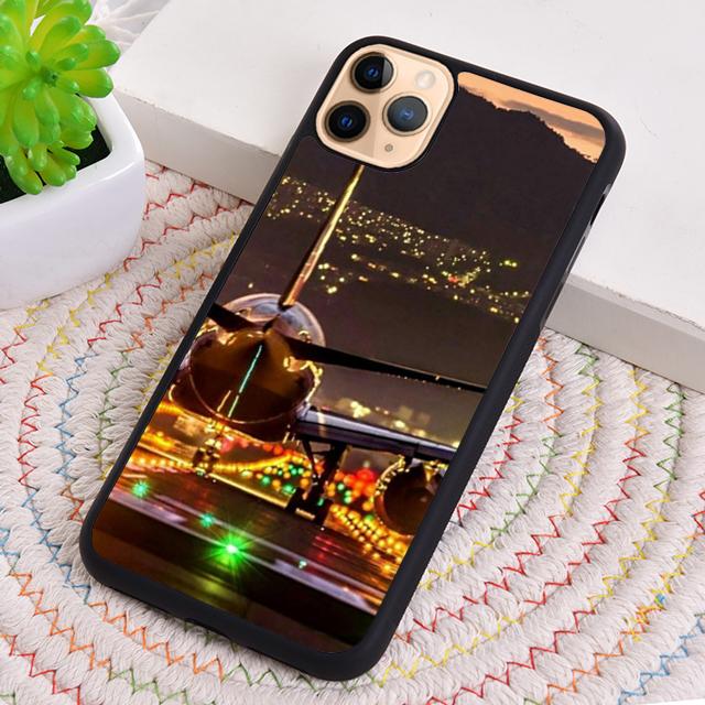 Airplane Night View Plane Phone Case For iPhone 17 Air 16 pro max 15 14 plus 12 13 Shell Cover coque