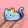 4pcs/set Cute Rainbow Cat Enamel Pin Badge On Backpack Lapel Pins Cartoon Brooches for Jackets Cosplay Accessories Gift Toys