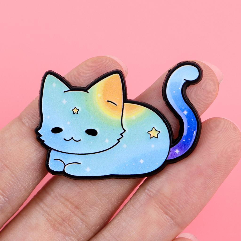 4pcs/set Cute Rainbow Cat Enamel Pin Badge On Backpack Lapel Pins Cartoon Brooches for Jackets Cosplay Accessories Gift Toys