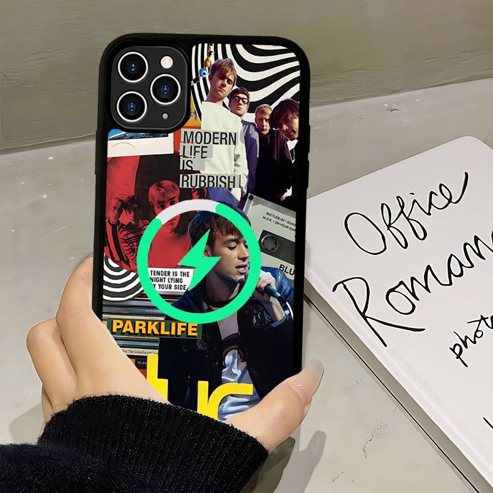 Чехол-магнит для iPhone 17 16 14 13 12 11 15 Pro Max Plus с поддержкой беспроводной зарядки, чехол для телефона, группа B-Blur