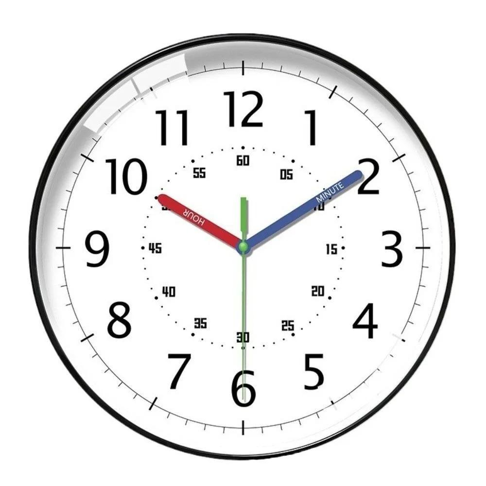 Colorful Early Education Wall Clock Round Digital Pattern Electronic Color Clock Minimalist Mute Learning Wall Hanging Clock