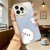 Милый белый кот мультяшный чехол для телефона для Iphone 16 15 14 13 12 11 Pro Max/Mini Ударопрочный Защита от царапин Премиум Жесткий чехол