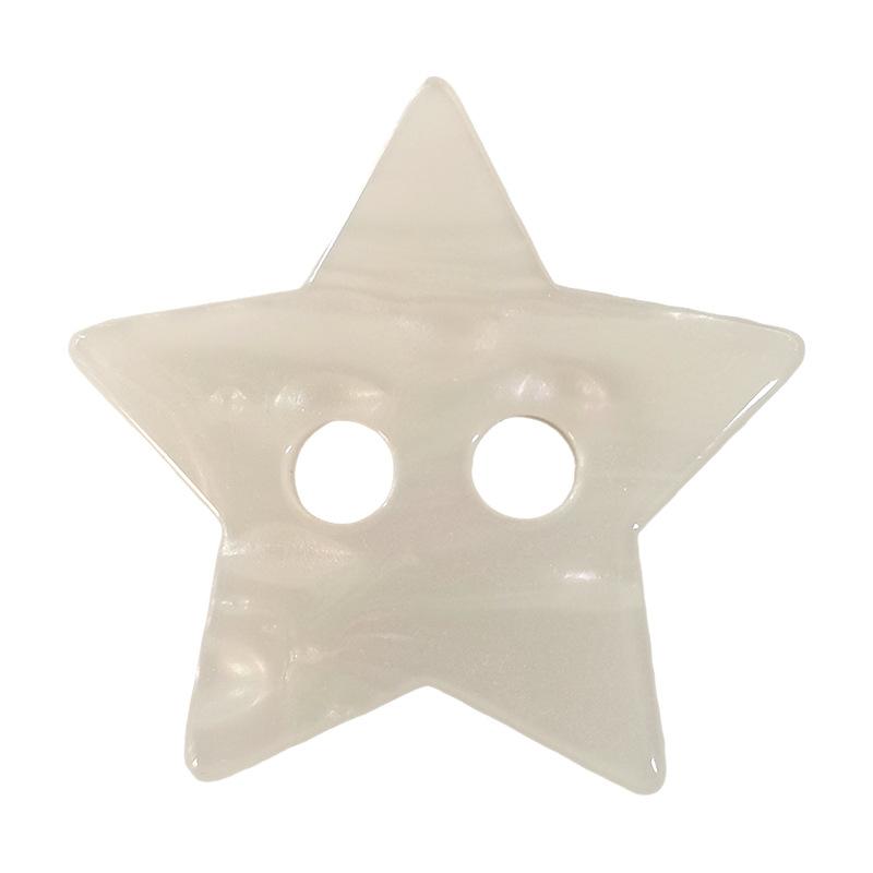 5Pcs Two-Eyed Pentagram Resin Button Coat Tweed Sweater Button Double-Sided Nylon Dress Decorative Button