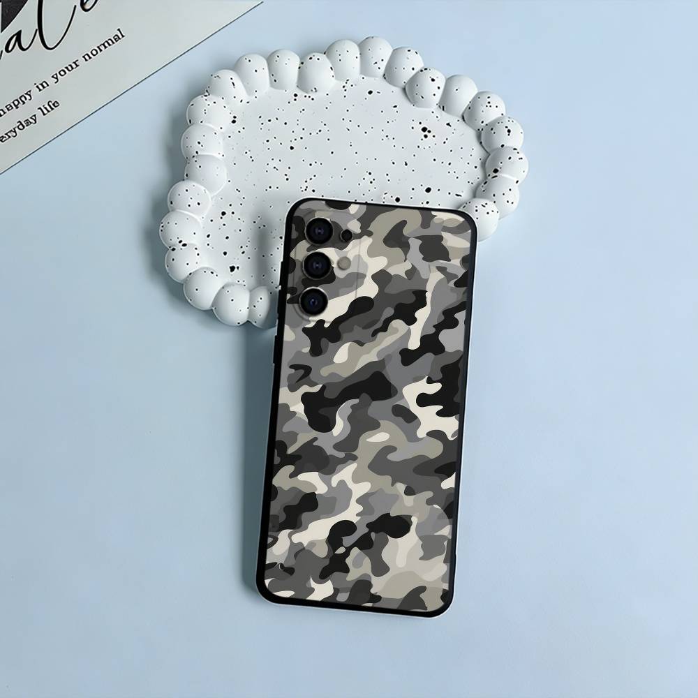 F-Fashion C-Camouflage Pattern Phone Case For Samsung S25,S24,S21,S22,S23,S30,Ultra,S20,Plus,Fe,Lite,Black Soft Silicone