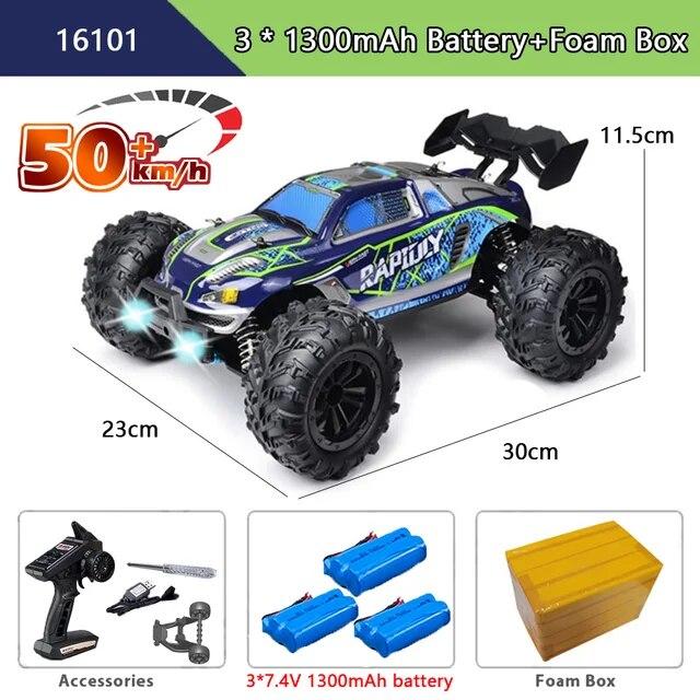 Новый автомобиль 4x4 с дистанционным управлением, 50 км/ч, со светодиодными фонарями, внедорожный 4x4, высокоскоростной дрифтовый монстр-трак, бесщеточный гоночный автомобиль для детей и взрослых, игрушки в подарок