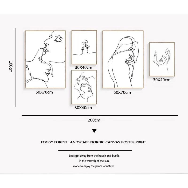 Абстрактная минималистичная сексуальная линия женская настенная живопись на холсте плакаты на скандинавскую тему и принты настенные панно для гостиной домашний декор