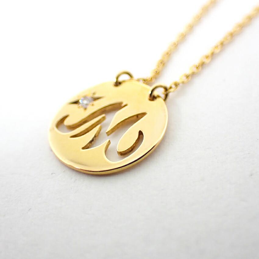 Pre-owned Star Jewelry K18 Diamond Initial M Necklace/Pendant/j66-7