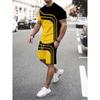 Summer Men's Fashion Street T-shirt and Shorts 3D Set Short Sleeve Men's Print Top Sports
