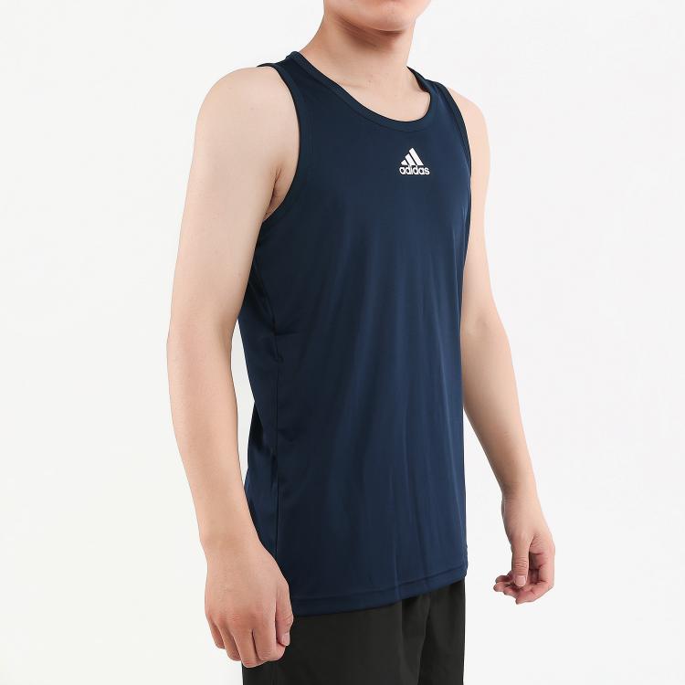 adidas Баскетбольная майка с логотипом и принтом, мужские топы, темно-синие DX6732
