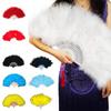 Folding Feather Fan Handheld Fairy Fan Costume Party Dance Party Decoration for Children Adult Costume Cosplay Wedding
