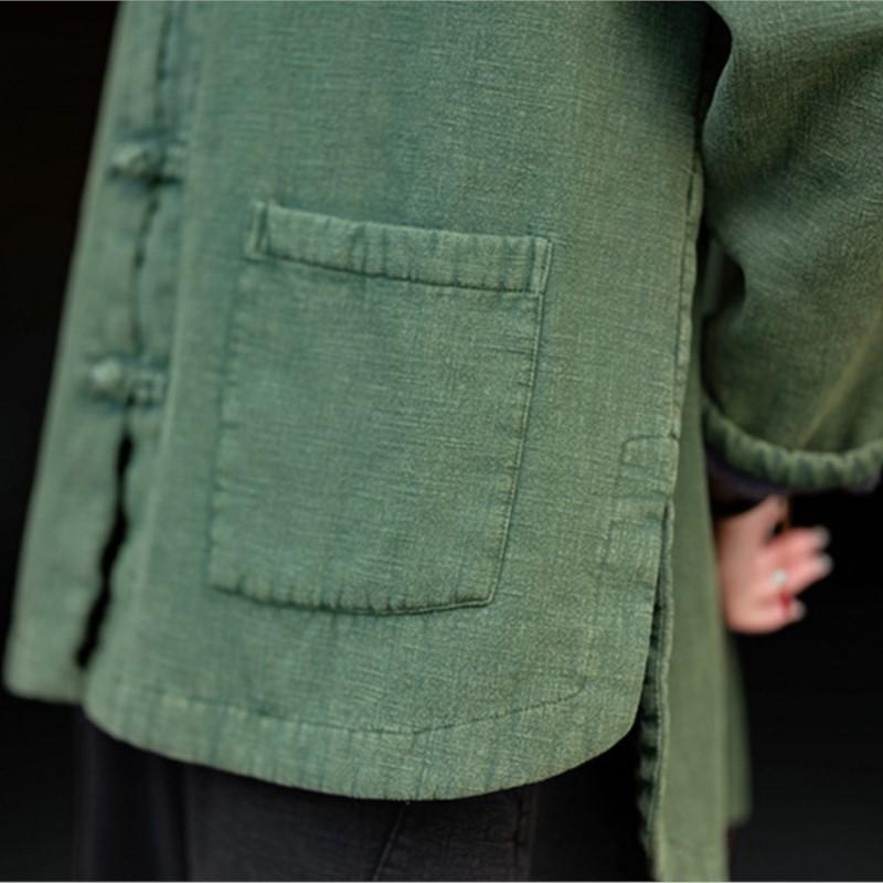 Johnature Женские зимние плюшевые теплые пальто в китайском стиле с длинным рукавом