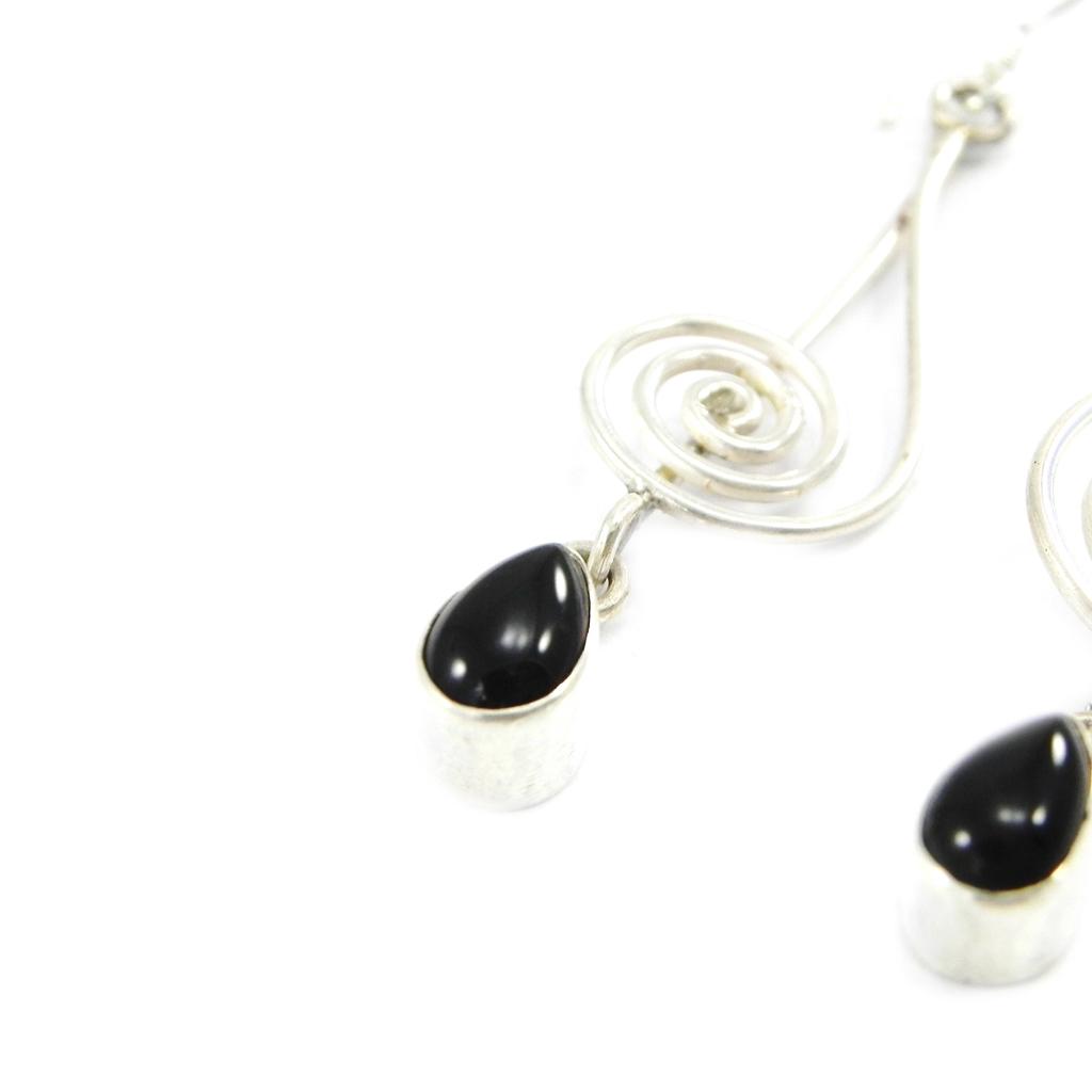 Les Trésors De Lily [I2829] - Серебряные серьги с ониксом 'Ева'