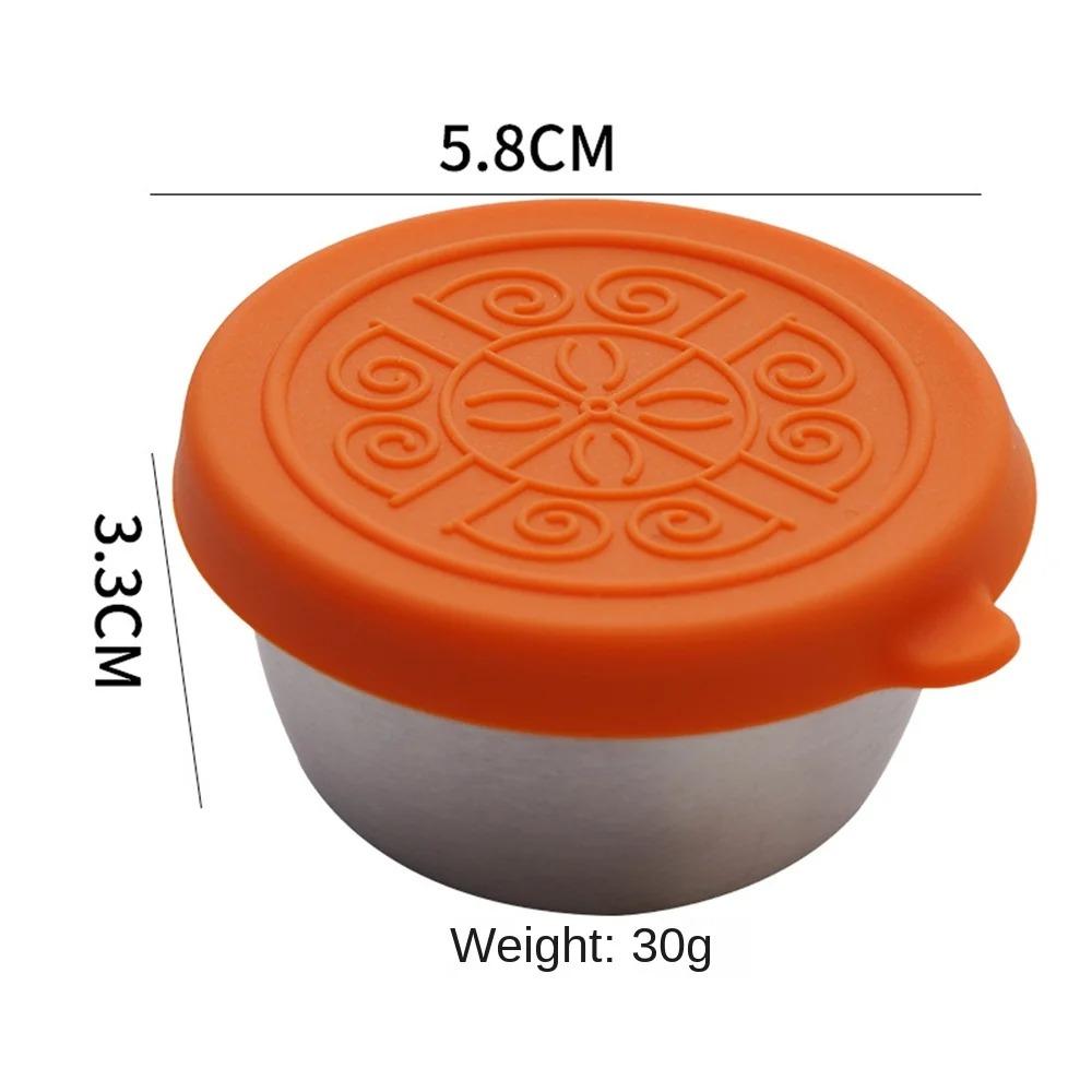 Банки из нержавеющей стали для специй, приправы, контейнеры для соуса с крышками, контейнер для заправки салата на обед, маленькая миска для приправ