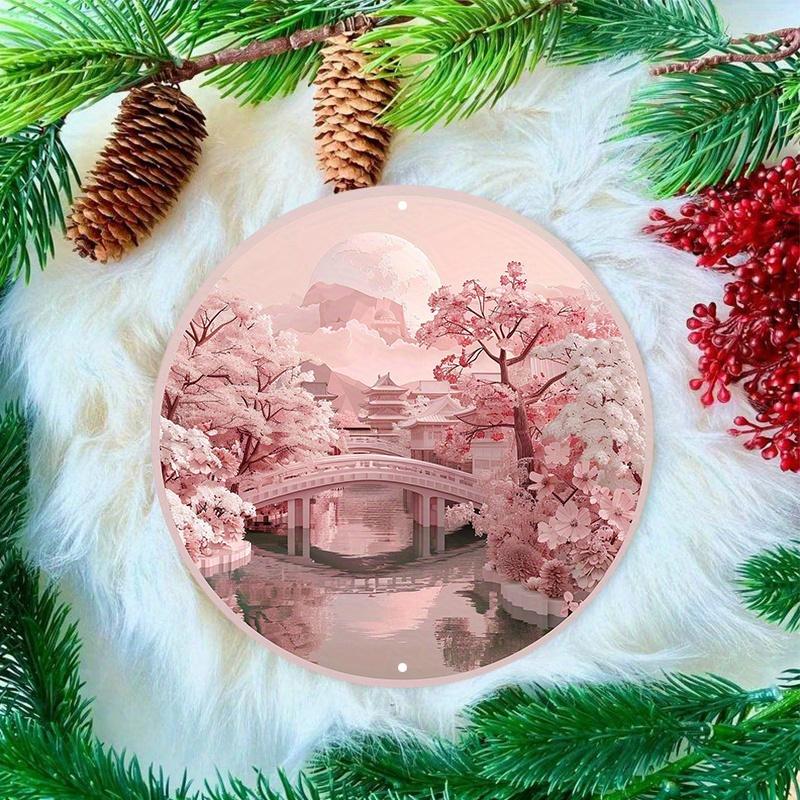 Деревянный круглый настенный знак японского храма, устойчивый к царапинам, наружный и внутренний декор, настенное искусство, домашнее украшение для настенного крепления на входную дверь церкви