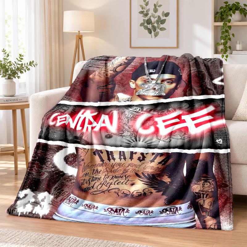 Central Cee Flannel Throw Blanket Soft Warm Cozy For Sofa Bed Indoor Home Bedroom Use