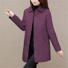 Women Winter Midi Plaid Quilted Coats Fashion Female Korean Clothing New Solid Casual Thicken Warm Long Sleeve Jackets
