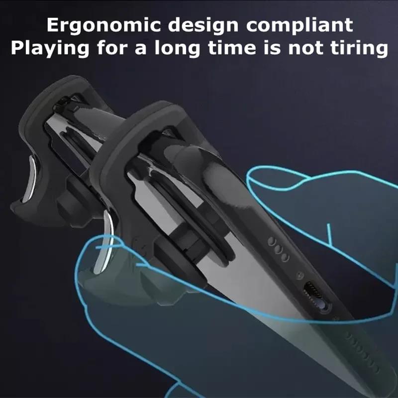2Pcs Mobile Phone ABS PUBG Game Trigger L1 R1 Aim Shooting Alloy Key Buttons for IPhone IOS Android Universal Gamepad Controller 5