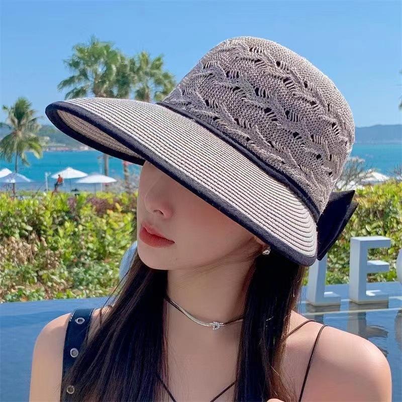 Summer Girls Sun Hats Wide Brim Bowknot Straw Hat Outdoor Sun Protection Women Ladies Caps