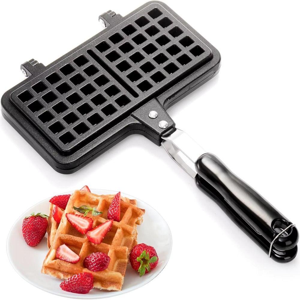 Long Handle Waffle Baking Pan Rectangle Toast Frying Pan Waffle Maker Machine Kitchen Cookware