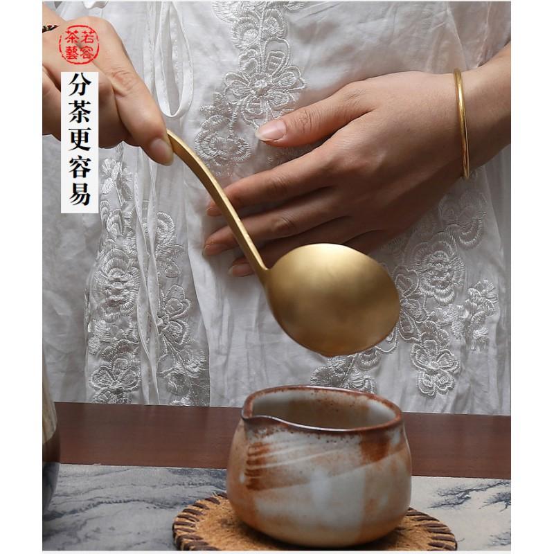 Copper Tea Scoop Long Handle Teapot Ladle Gongfu Ceremony Kung Fu Serving Tool
