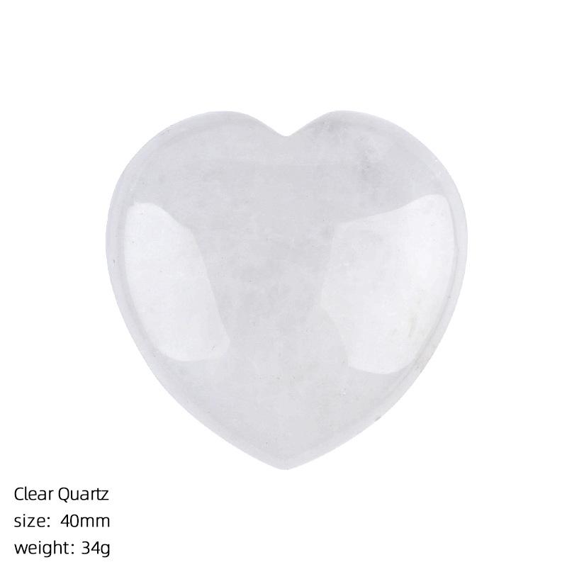 40mm Natural Crystal Large Heart Shape Rock Polished Gemstone Healing Crystals Palm Pocket Stone Quartz Home Decor Ornament Gift