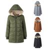 Women's Winter Solid Color Casual Hooded Parkas Female Simple Warm Jackets