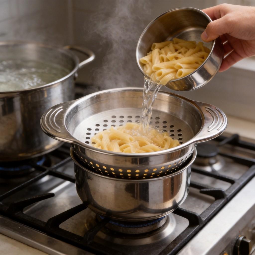 Stainless Steel Mini Draining Basket With Dual Handles For Kitchen Food Prep And Oil Drainage