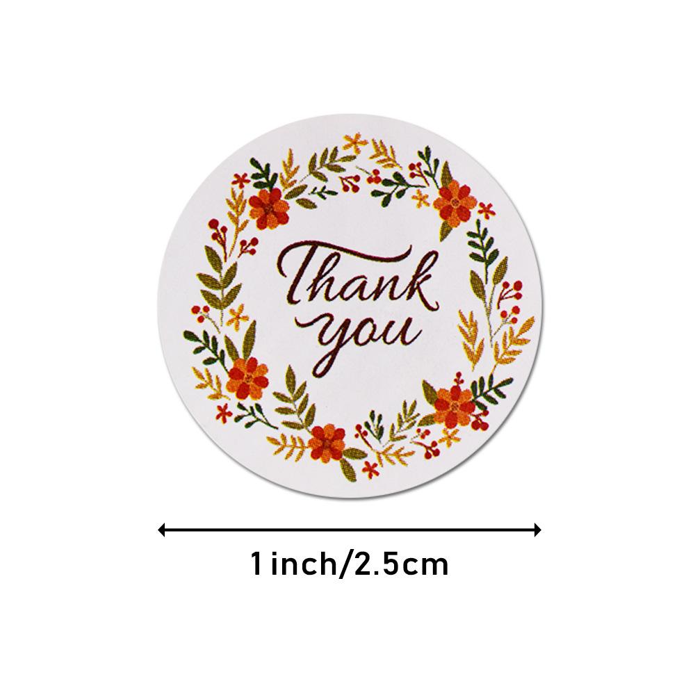 50pcs/lot Paper Flowers Thank You Stickers for Wedding Favors and Party Seal Labels Business Packing Label Stationery Sticker