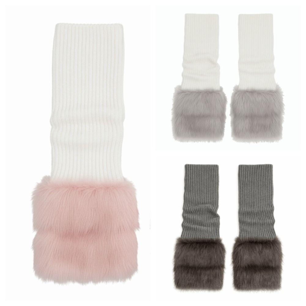 Foot Cover Winter Leg Warmers Y2K Plush Leg Coverings Soft Long Stockings Accessories