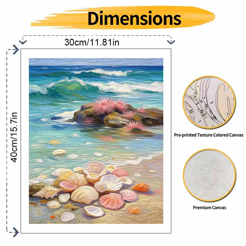 Набор для цифровой живописи своими руками Профессионального качества Художественные картины с ракушками и морскими волнами для домашнего декора
