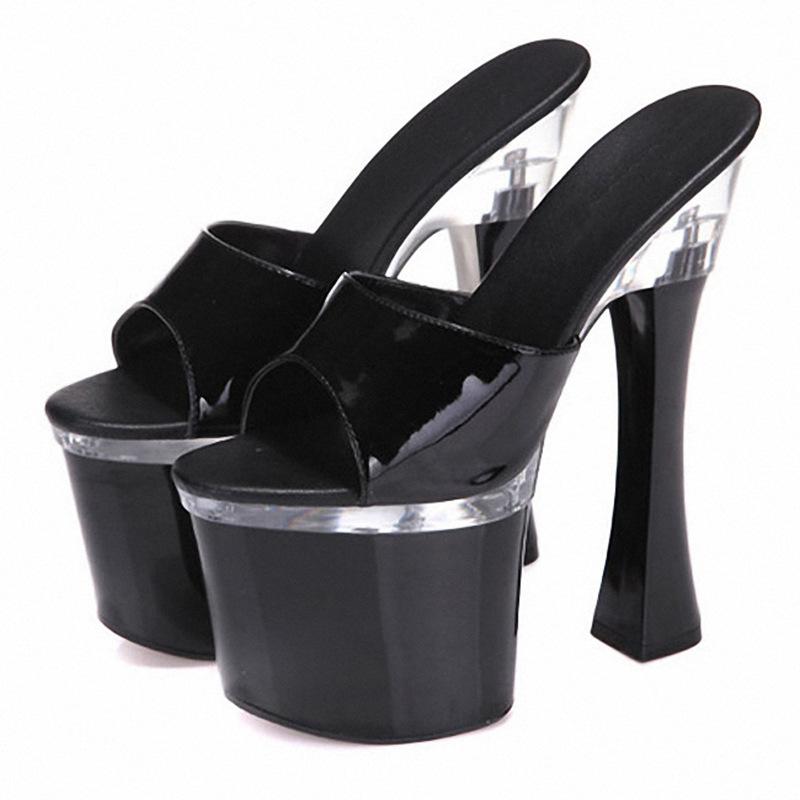 Женские туфли на толстом каблуке и водной платформе для танцев на пилоне 19 см для ночного клуба на высоком каблуке YKC