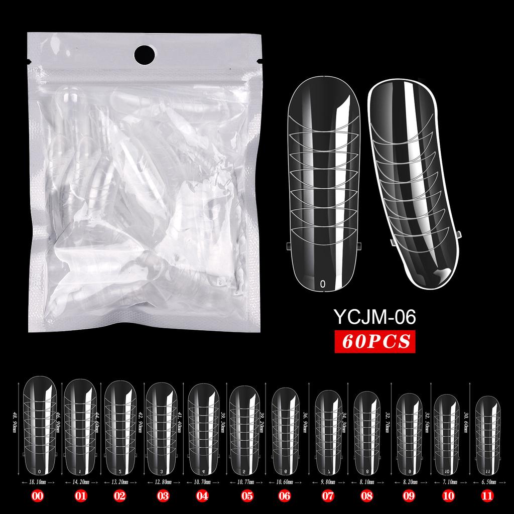 Двойные формы системы наращивания ногтей, шпильки/гроб/миндалевидные формы с полным покрытием для ногтей, УФ-гель, пластиковые формы для быстрого наращивания накладных ногтей