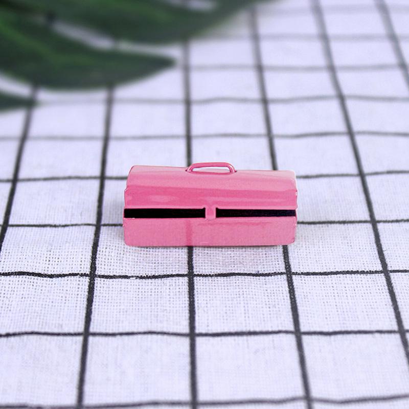1Set Dollhouse Miniature Toolbox (Tool Box+6 Tools) Simulation Handmade Tools Sets Model Doll House Scene Decor Toys Accessories