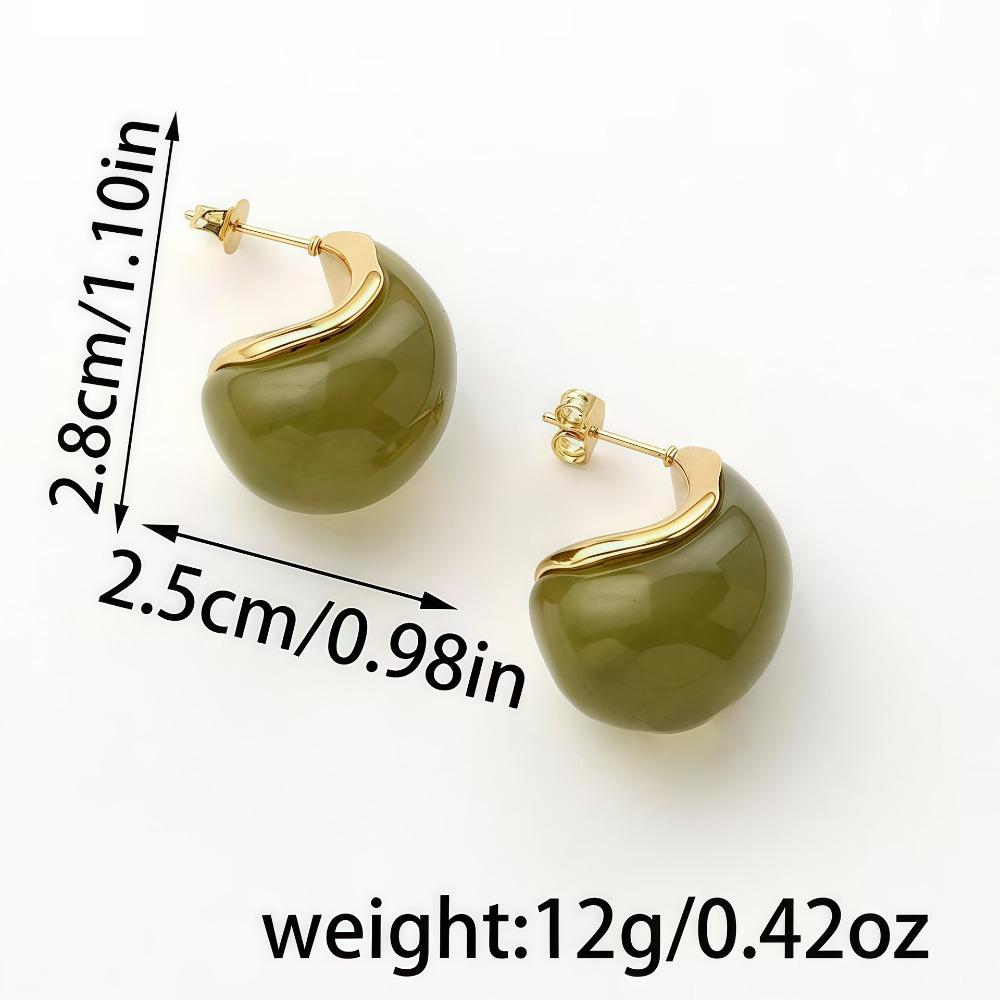 Stainless Steel Multi Color Earrings Exquisite Ear Jewelry Fashion Teardrop Stud Earrings  Women