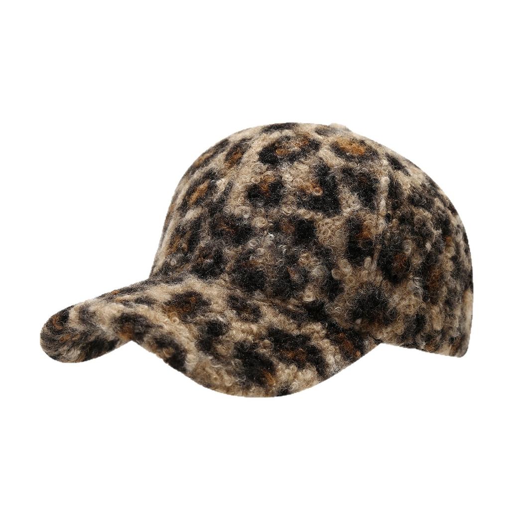 Women's New Style Leopard Print Structured Baseball Cap for Autumn and Winter - Outdoor Warm Sun Protection Visor Hat