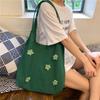 Fashion One Shoulder Handheld Student Minimalist Travel Ins Japanese Shopping Bag Cloth Bags Small Fresh Art Flower Canvas Bag