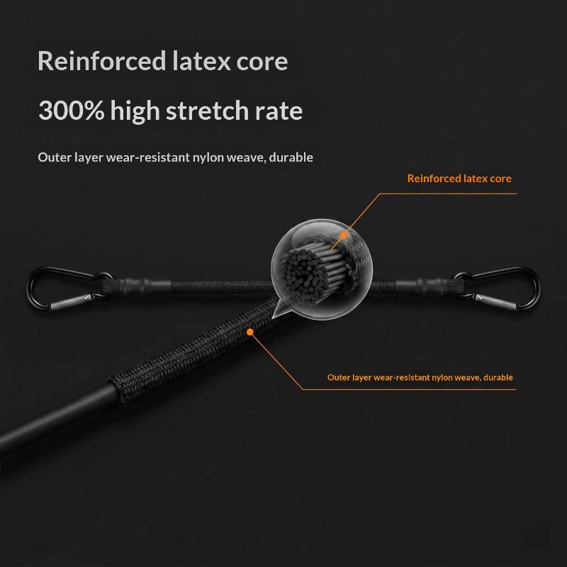 Outdoor Travel Luggage Packing Ropes Luggage Packing Ropes Elastic Tie Strap String Carabiner Hooks Motor Cycling Ropes
