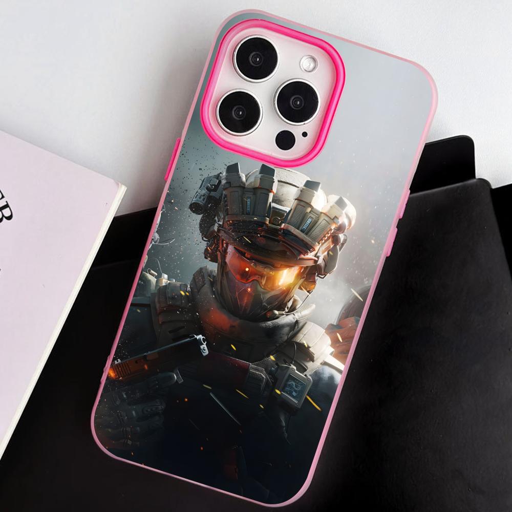 Игровой чехол Delta Force Jelly Двухслойный Розово-красный для мобильного телефона iPhone 17 16 15 14 13 12 11 Air Pro Max Plus Защитный